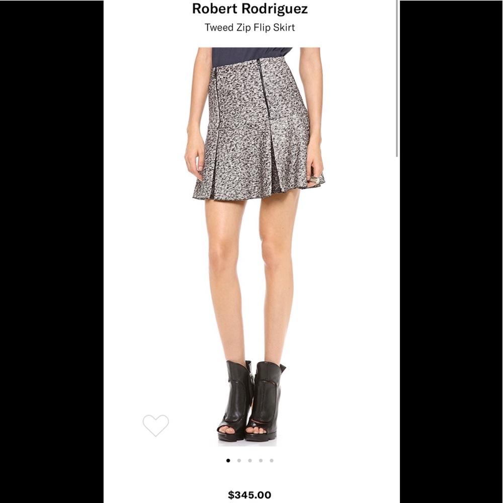 Robert Rodriguez Tweed Zip Flip Skirt